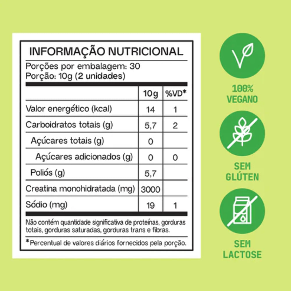 Creatina Em Gummies Guday Sabor Limão 60 Gomas