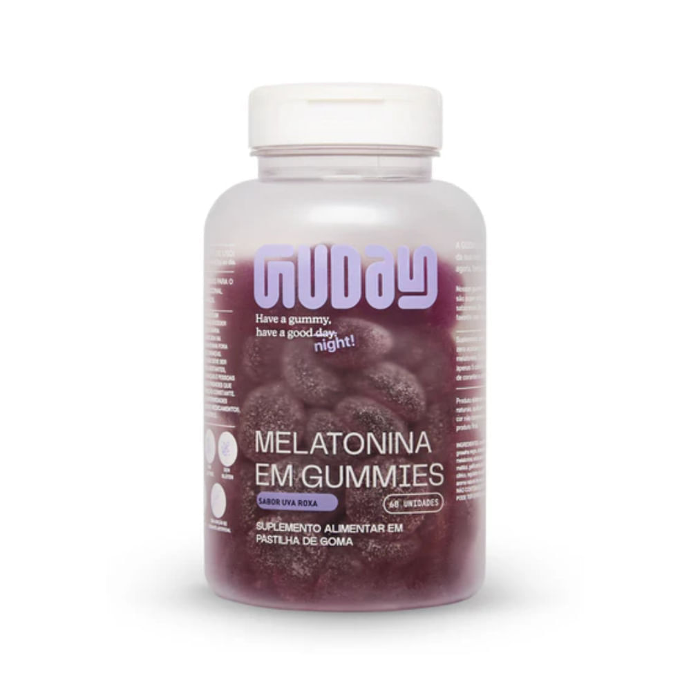 Melatonina Em Gummies Guday Uva Roxa 60 Gomas