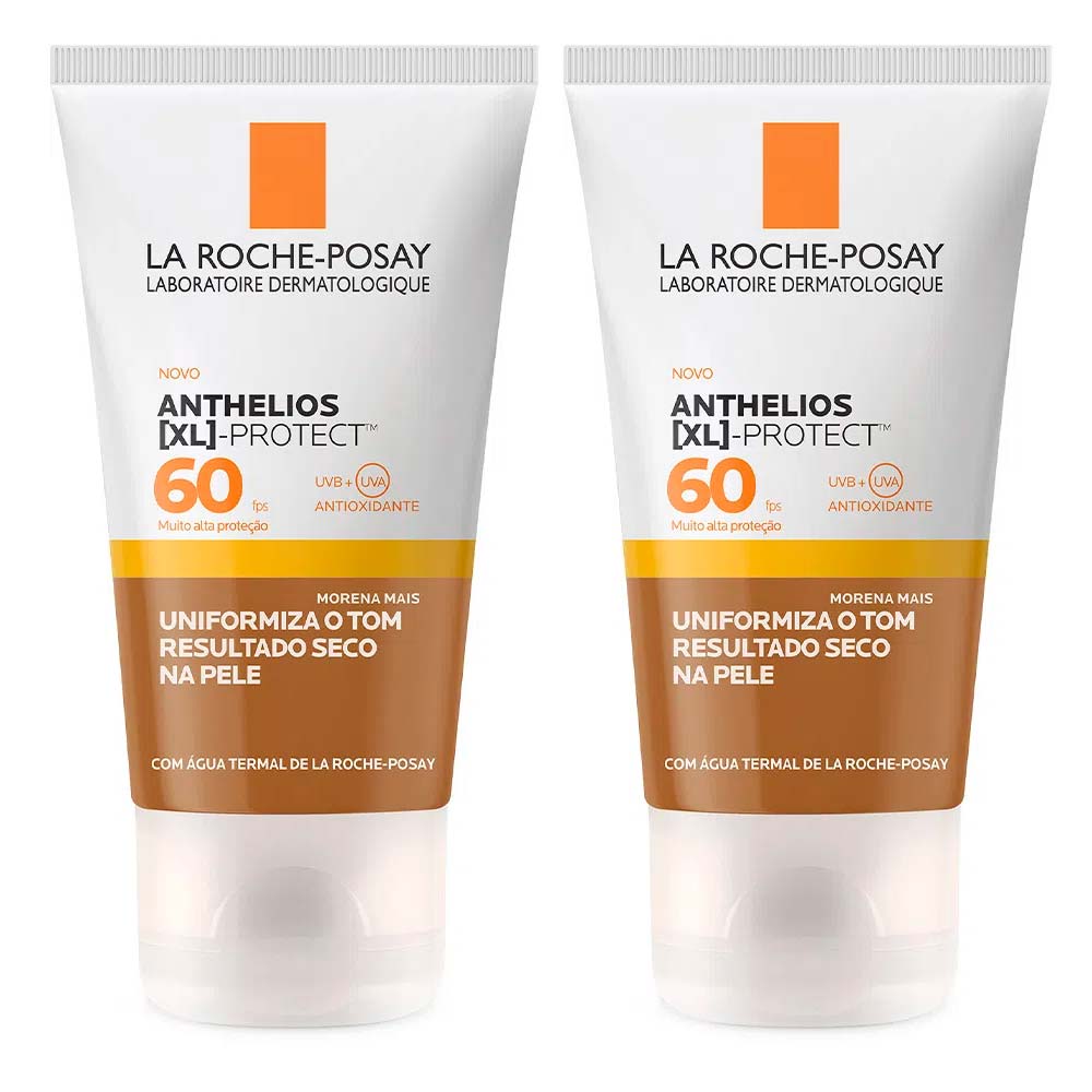 La Roche-posay Anthelios Xl Protect Kit Com 2 Unidades – Protetor Solar Facial Com Cor Morena Mais Fps60 – 40g