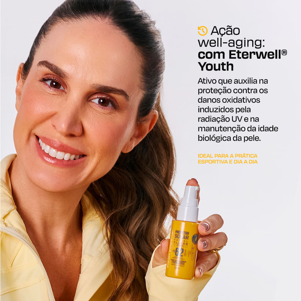 Protetor Solar Facial Fluido Pink Cheeks FPS 62 30ml Cor Tint 40