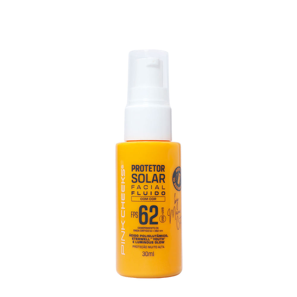Protetor Solar Facial Fluido Pink Cheeks Fps 62 30ml Cor Tint 20