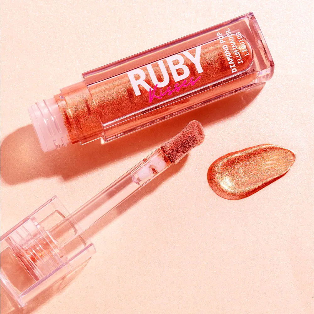 Iluminador Líquido Diamond Pop Ruby Kisses 4ml Cor Bronze