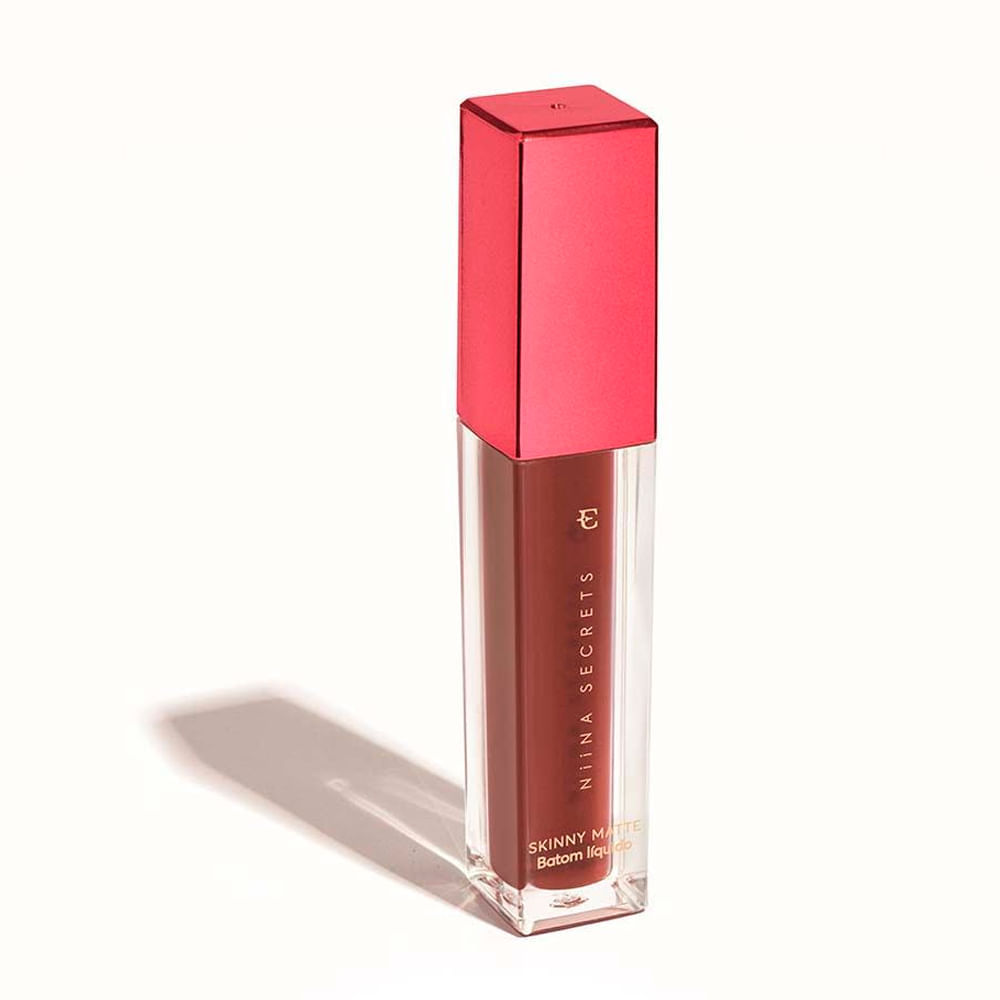 Batom Matte Niina Secrets Skinny Eudora 5ml Cor Castanho Begonia