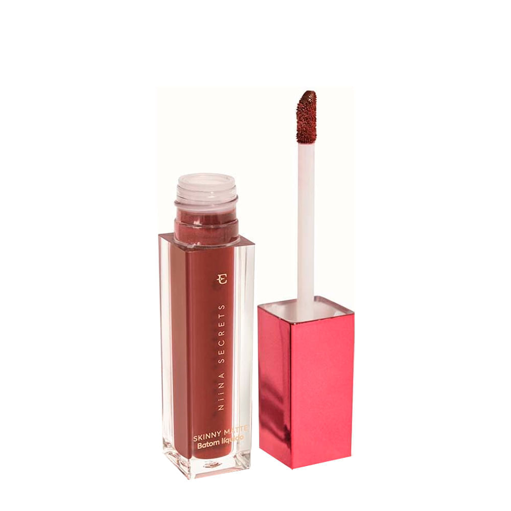 Batom Matte Niina Secrets Skinny Eudora 5ml Cor Castanho Begonia