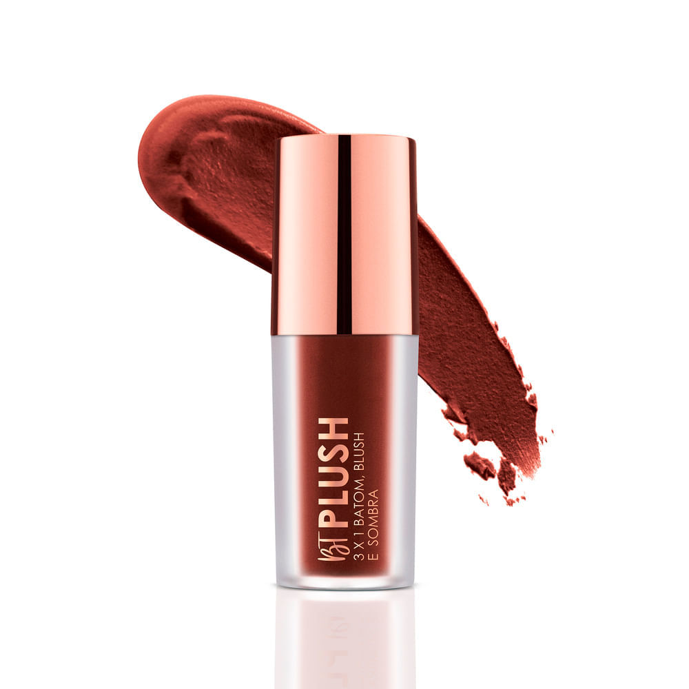 Plush 3x1 Batom, Blush e Sombra Bruna Tavares 6g Cor Cocoa