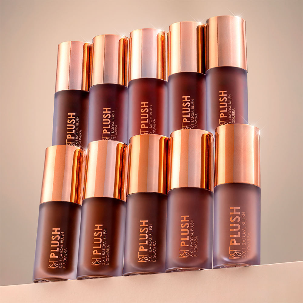 Plush 3x1 Batom, Blush e Sombra Bruna Tavares 6g Cor Cocoa