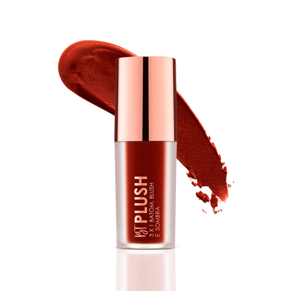 Plush 3x1 Batom, Blush e Sombra Bruna Tavares 6g Cor Nuts