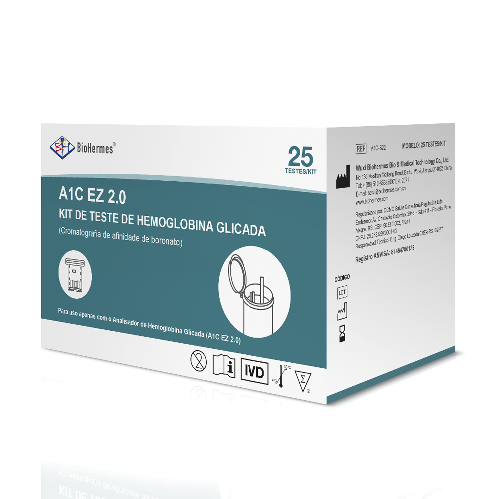 Tiras Hemoglobina Glicada BioHermes Caixa 25 Unidades