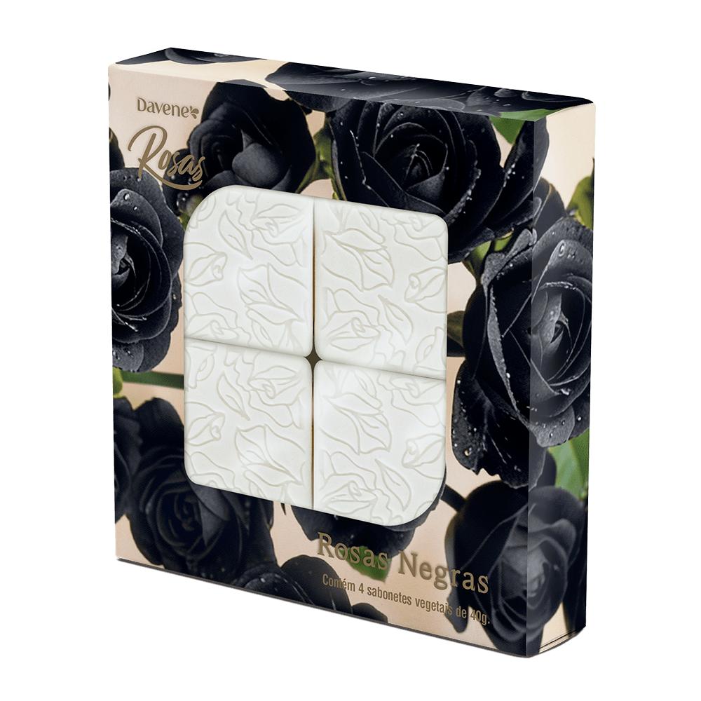 Kit Mini Sabonete Vegetal em Barra Rosas Negras Davene 4x40g