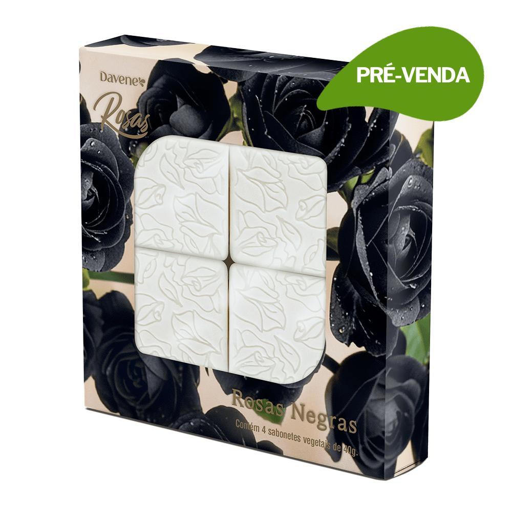 Kit Mini Sabonete Vegetal em Barra Rosas Negras Davene 4x40g