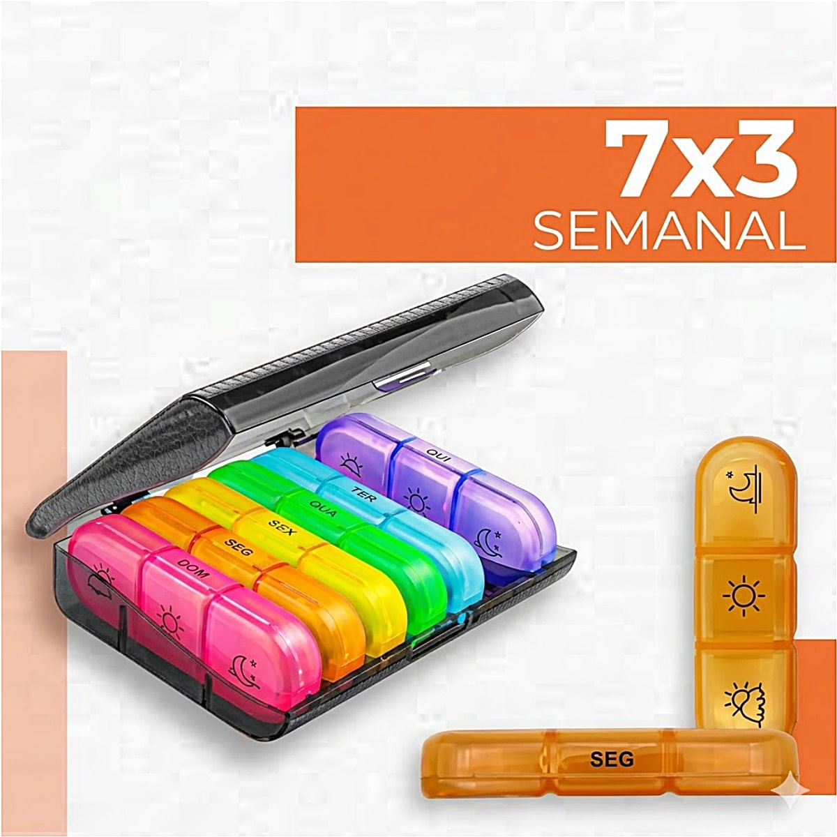 Porta-Comprimidos Semanal 7x3 Uniqmed Unidade