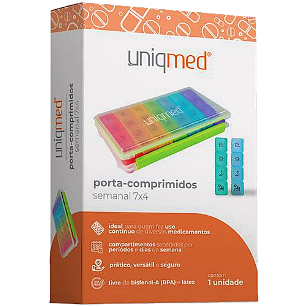 Porta-Comprimidos Semanal 7x4 Uniqmed Unidade