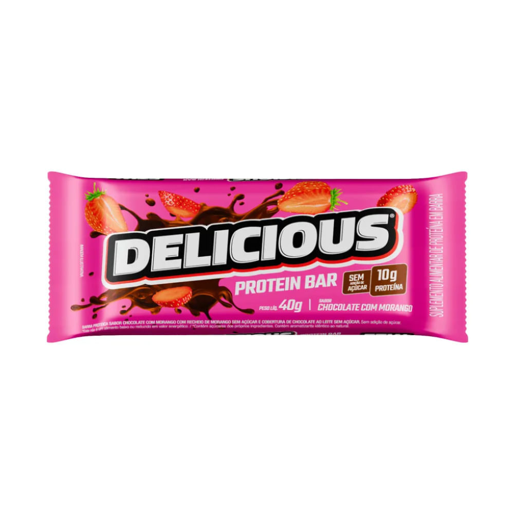 Protein Bar Chocolate Com Morango FTW Delicious 40g