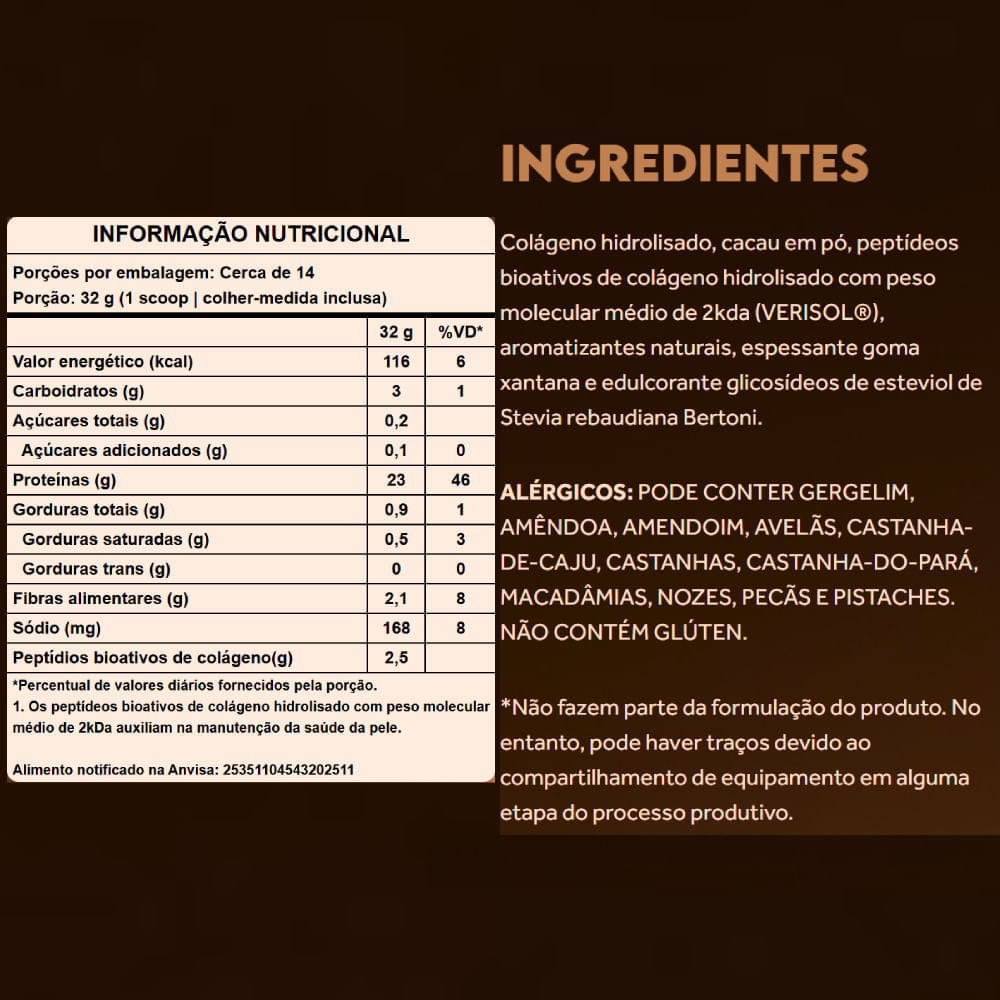 Collagen Protein Puravida Língua de Gato 450g