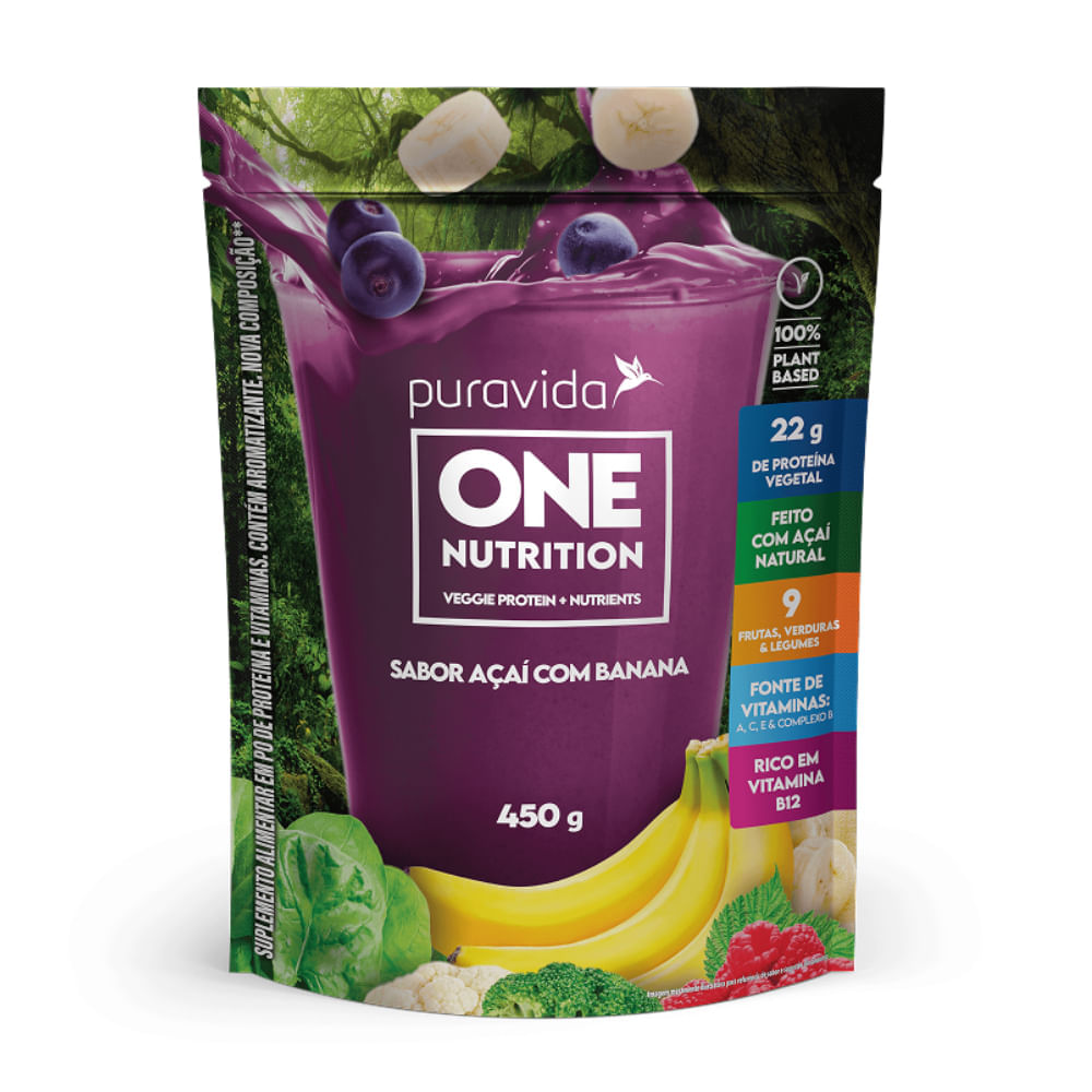 Suplemento Alimentar One Nutrition Puravida Sabor Açaí Com Banana 450g