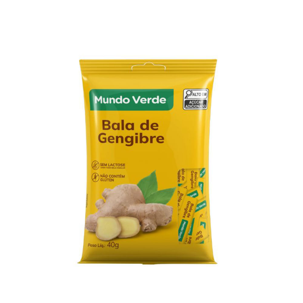 Bala De Gengibre Mundo Verde 40g