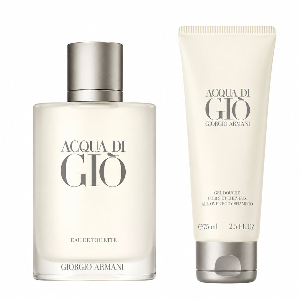 Kit Giorgio Armani Acqua di Giò Perfume Masculino Eau de Toilette 100ml + Shower Gel 75ml