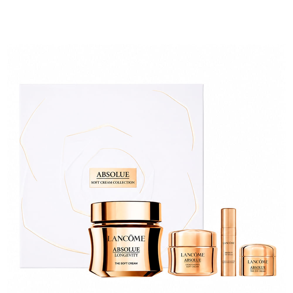 Kit Lancôme Absolue Soft Cream Collection Creme Facial 60ml + 15ml + Creme para Área dos Olhos 5ml + Sérum Facial 5ml