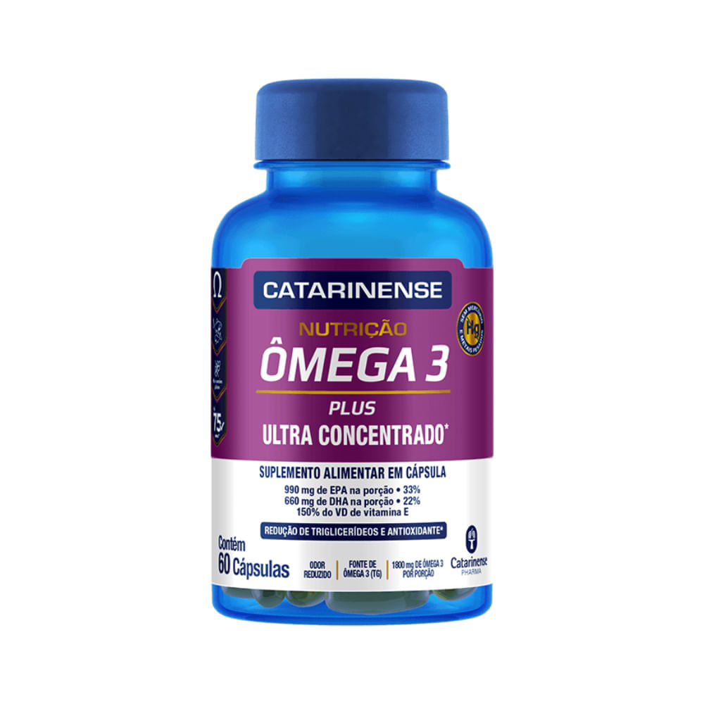 Ômega 3 Plus Ultra Concentrado Catarinense Nutrição 60 Cápsulas