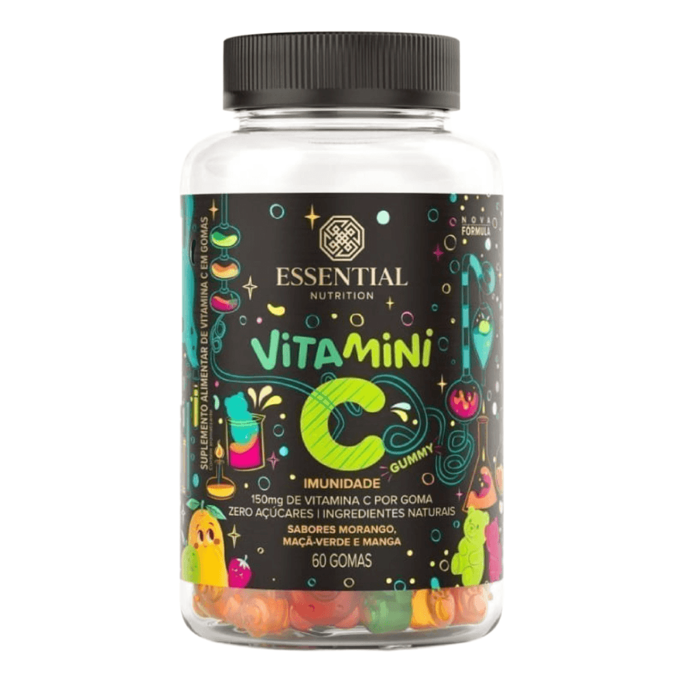 Vitamini C Gummy Essential Nutrition Morango, Maçã Verde e Manga 60 Gomas