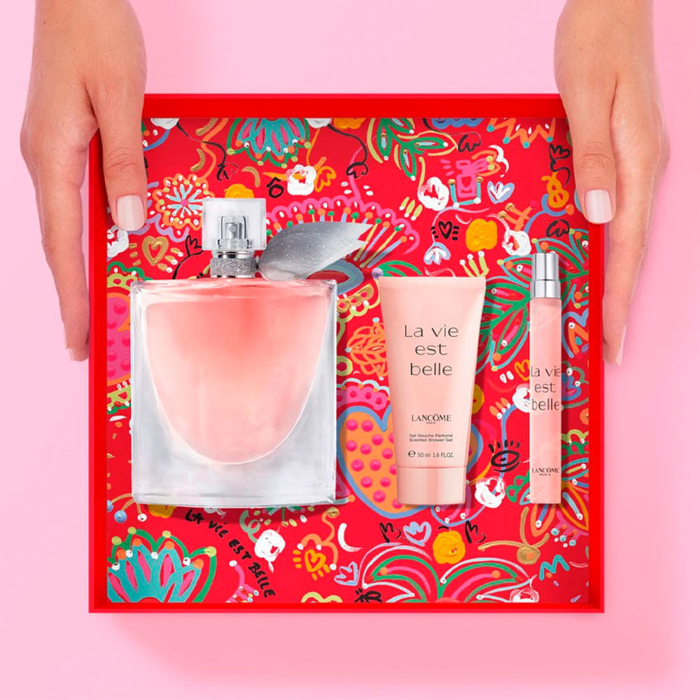 Kit Lancôme La Vie Est Belle Feminino Perfume Eau de Parfum 100ml + Mini Travel Size 10ml + Body Lotion 50ml
