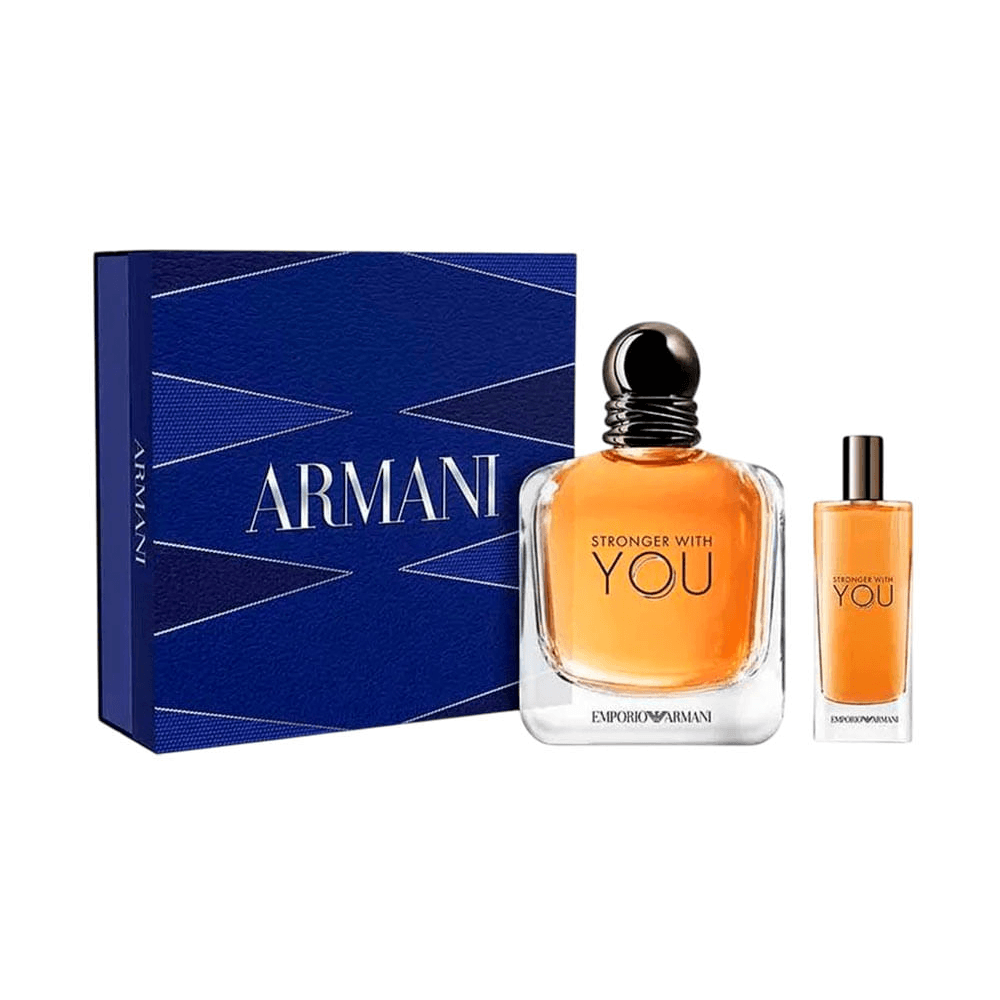 Kit Emporio Armani Stronger With You Masculino Perfume Eau de Toilette 100ml + Travel Size 15ml