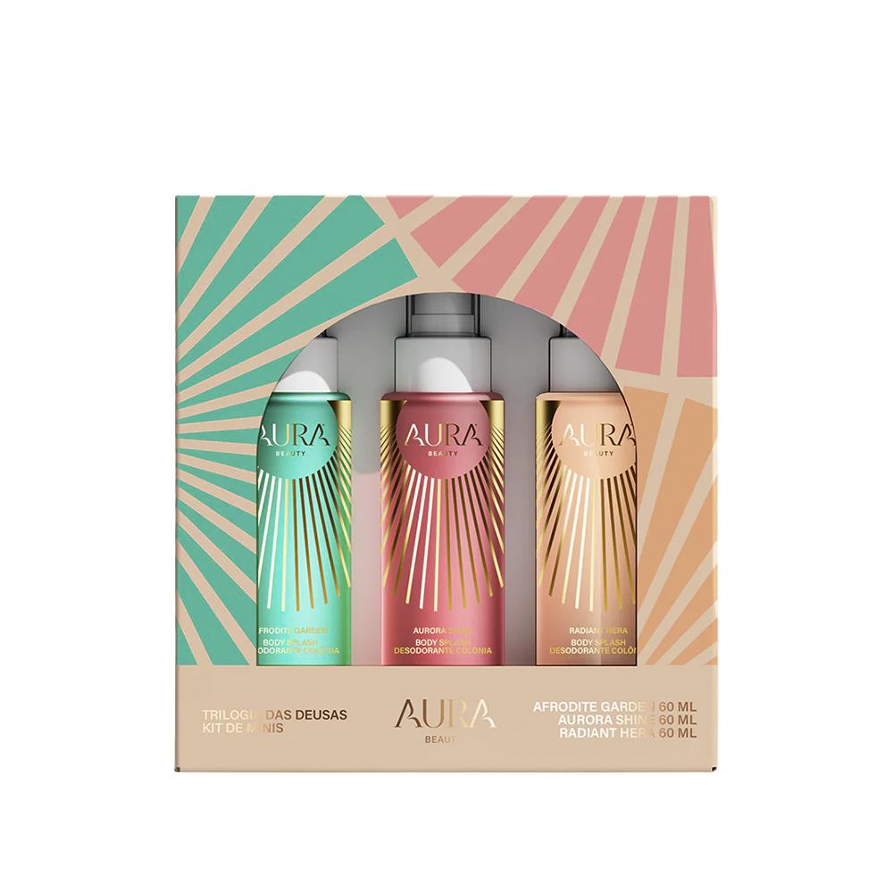 Kit Trilogia das Deusas Mini Body Splash Aura Beauty 60ml