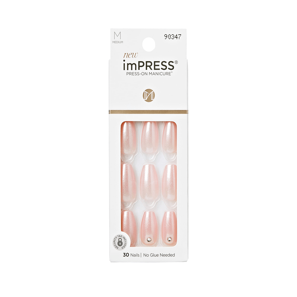 Unhas Postiças Impress Glazed Pink Kiss New York