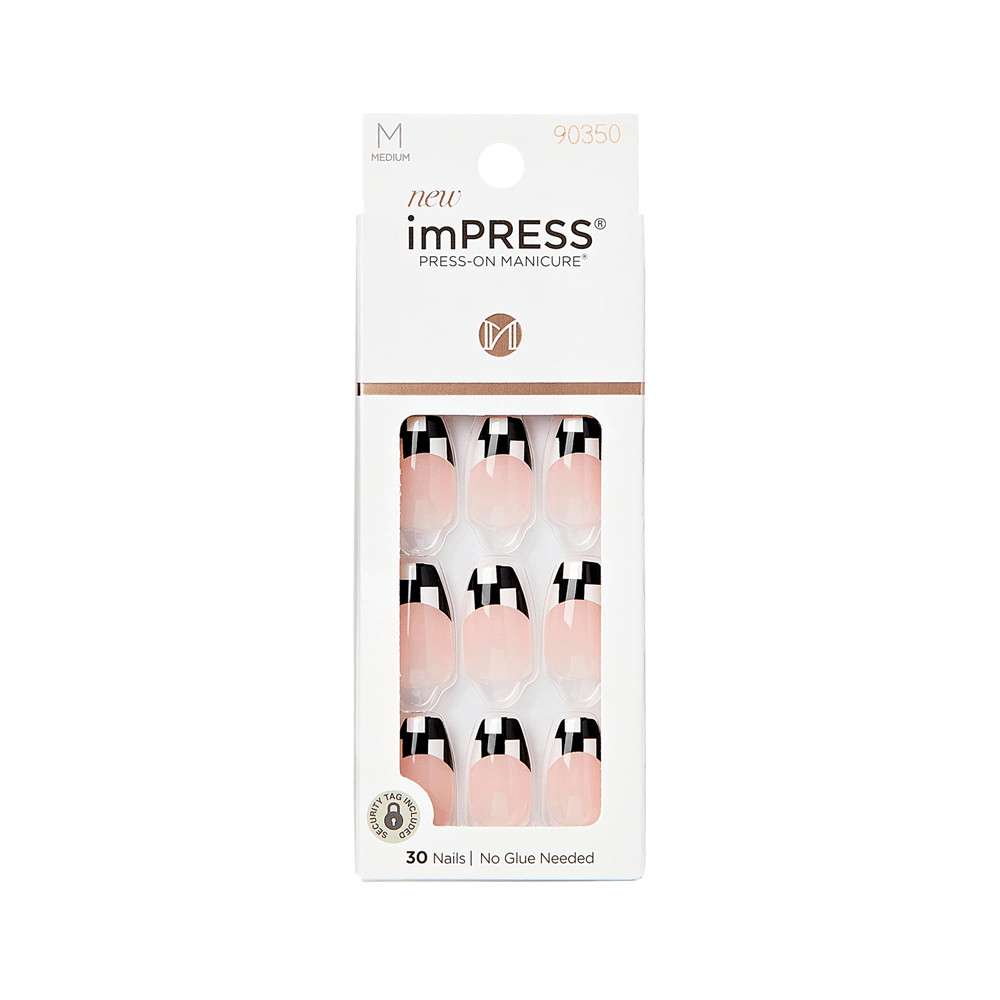 Unhas Postiças Impress Checkmate Kiss New York 30 Nails
