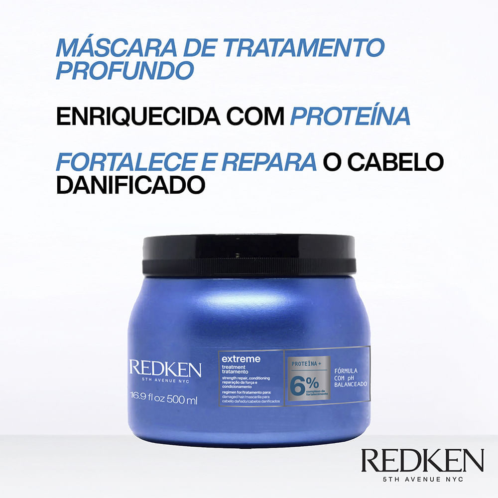 Máscara de Reconstrução Para Cabelos Danificados Redken Extreme 500ml