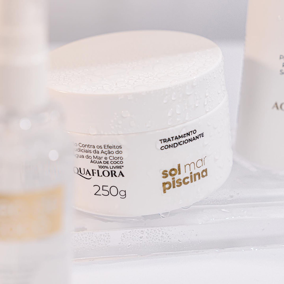 Kit Sol, Mar e Piscina Home Care Acquaflora Shampoo 300ml + Condicionador 300ml+ Máscara Capilar 250g + Leave-In 120ml