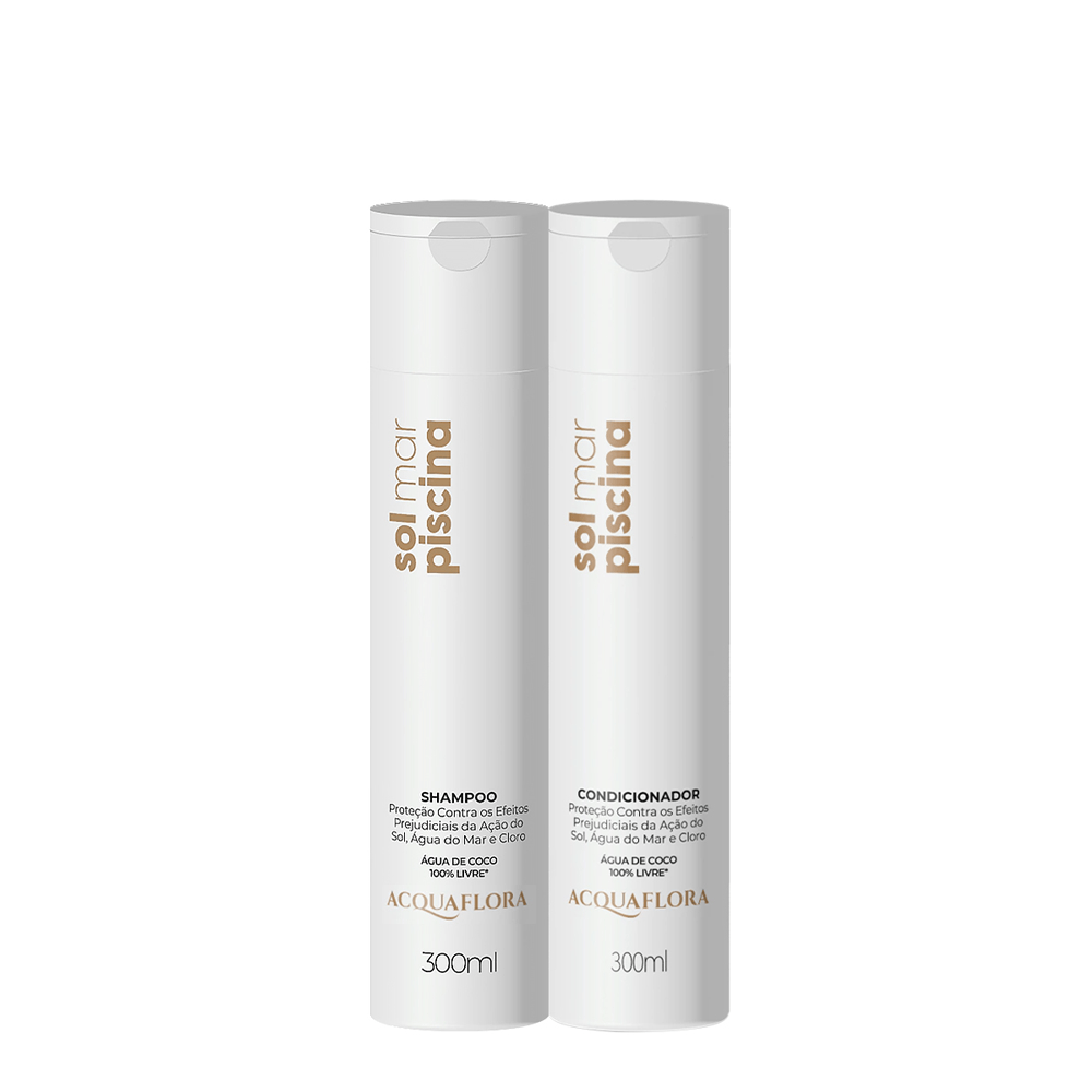 Kit Duo Sol Mar Piscina Acquaflora Shampoo 300ml + Condicionador 300ml