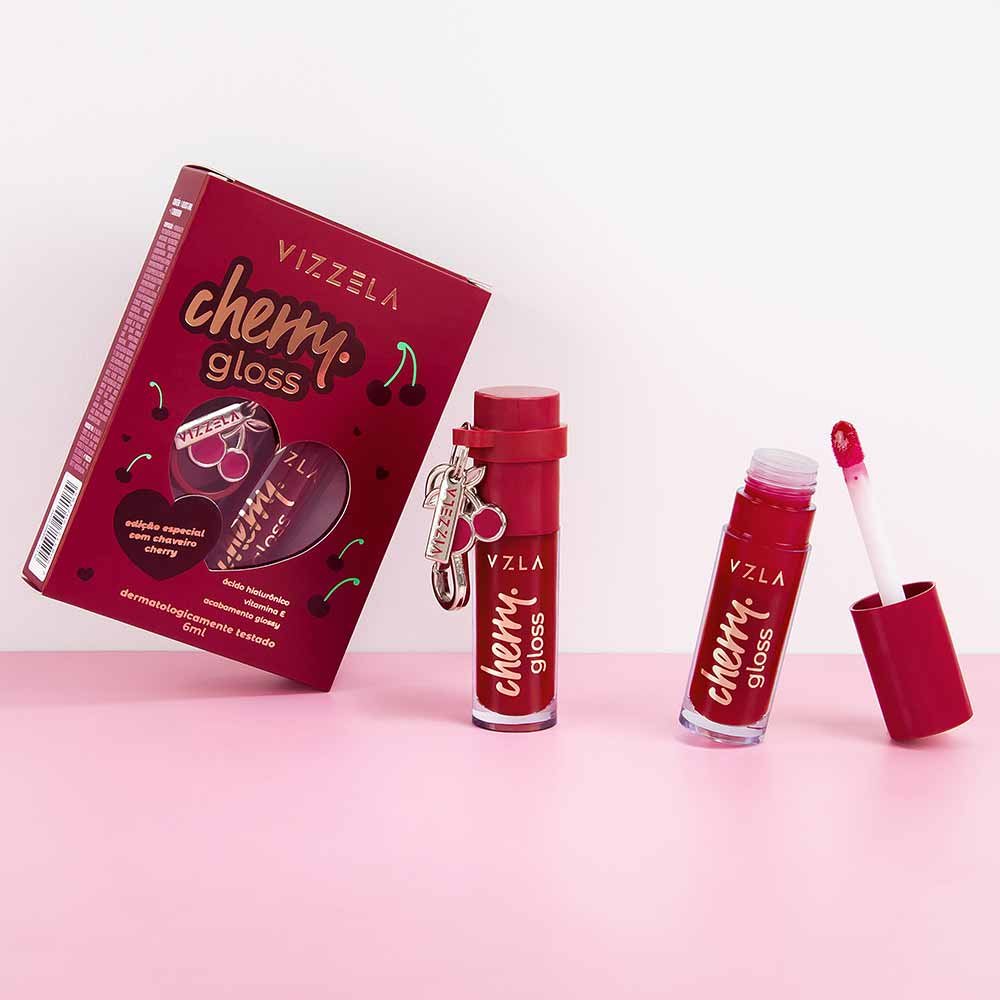 Gloss Labial Vizzela 6ml Cor Cherry
