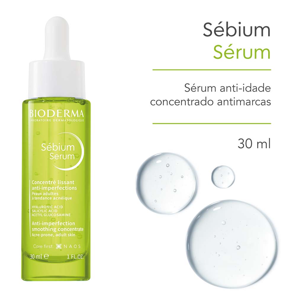 Sérum Facial Anti-Idade Concentrado Anti-marcas da Acne Sébium Sérum Bioderma 30ml