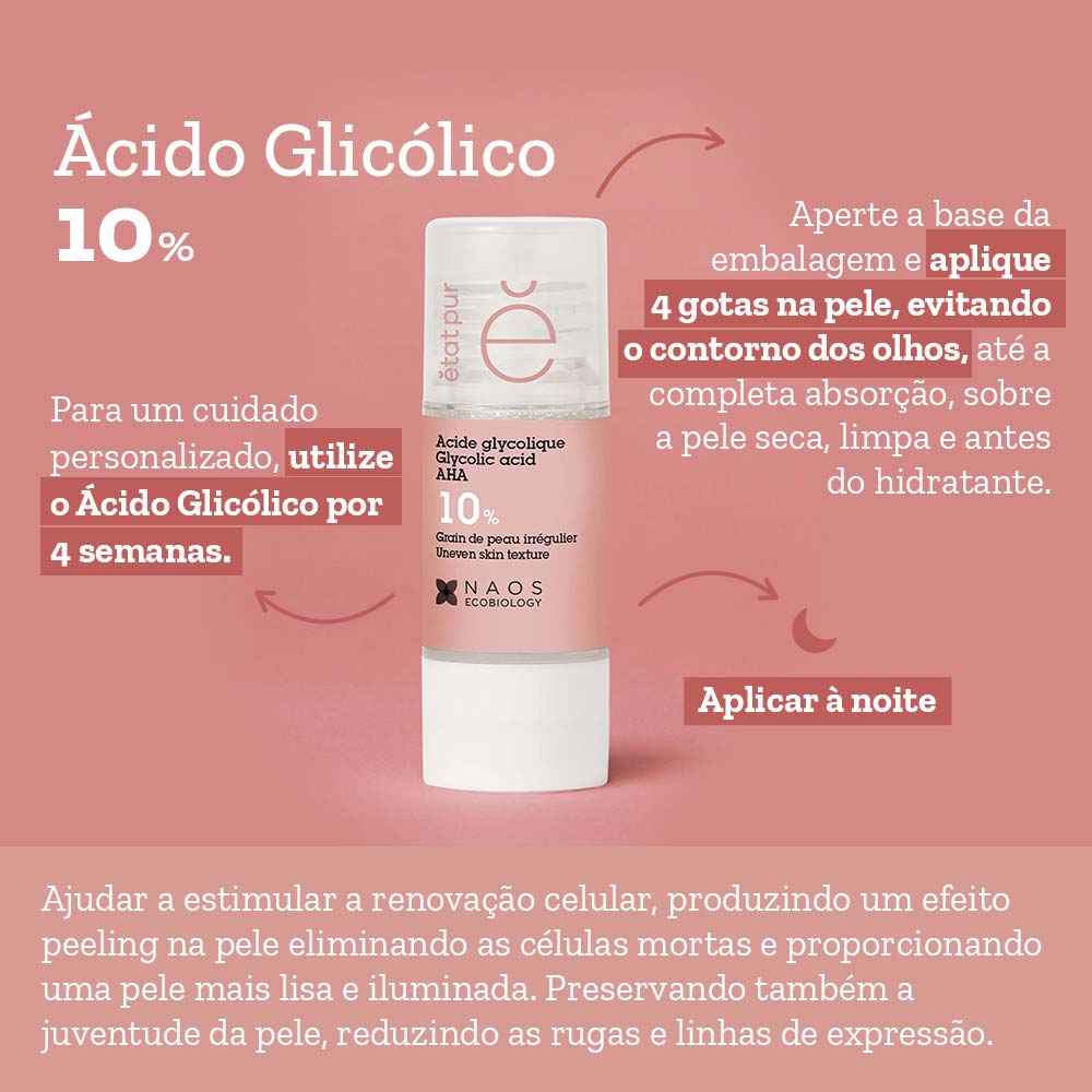 Sérum Facial Etat Pur Naos Ácido Glicólico 10% 15ml