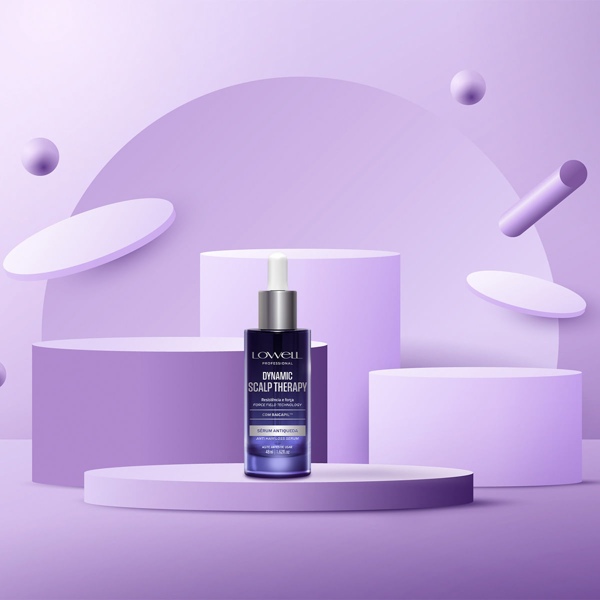 Kit Dynamic Scalp Therapy Duo Lowell Shampoo 240ml + Condicionador 200ml + Sérum Antiqueda 48ml