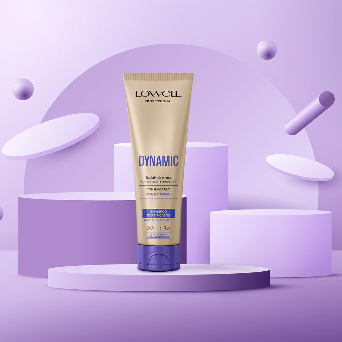 Kit Dynamic Scalp Therapy Duo Lowell Shampoo 240ml + Condicionador 200ml + Sérum Antiqueda 48ml