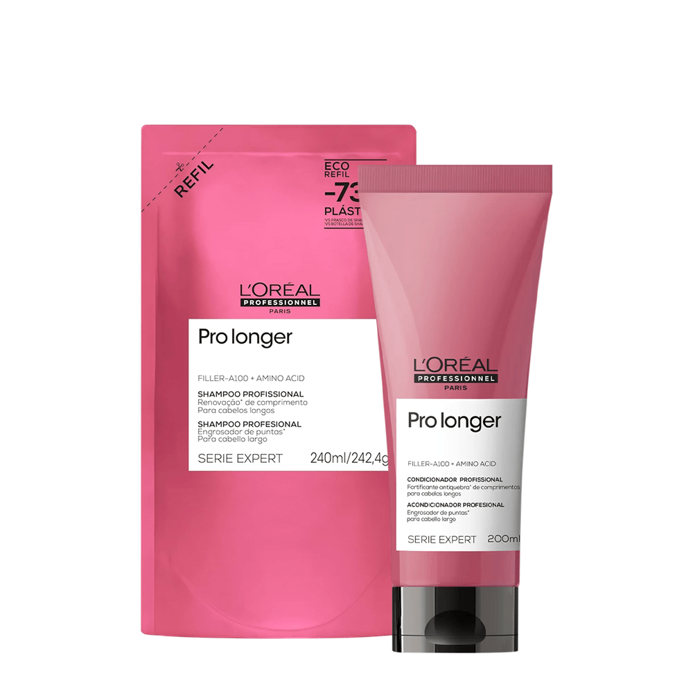 Kit Pro Longer L'Oréal Professionnel Refil Shampoo 240ml + Condicionador 200ml