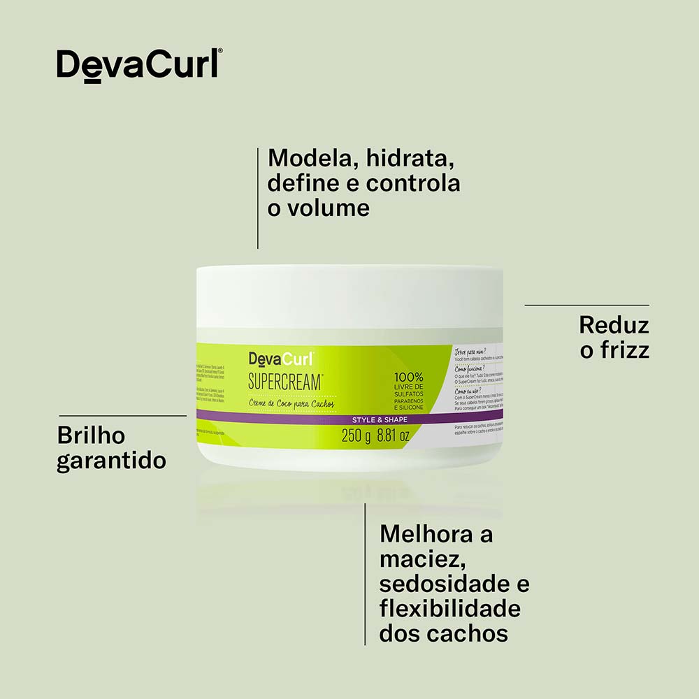 Creme Modelador Deva Curl Creme de Coco para Cachos 250g