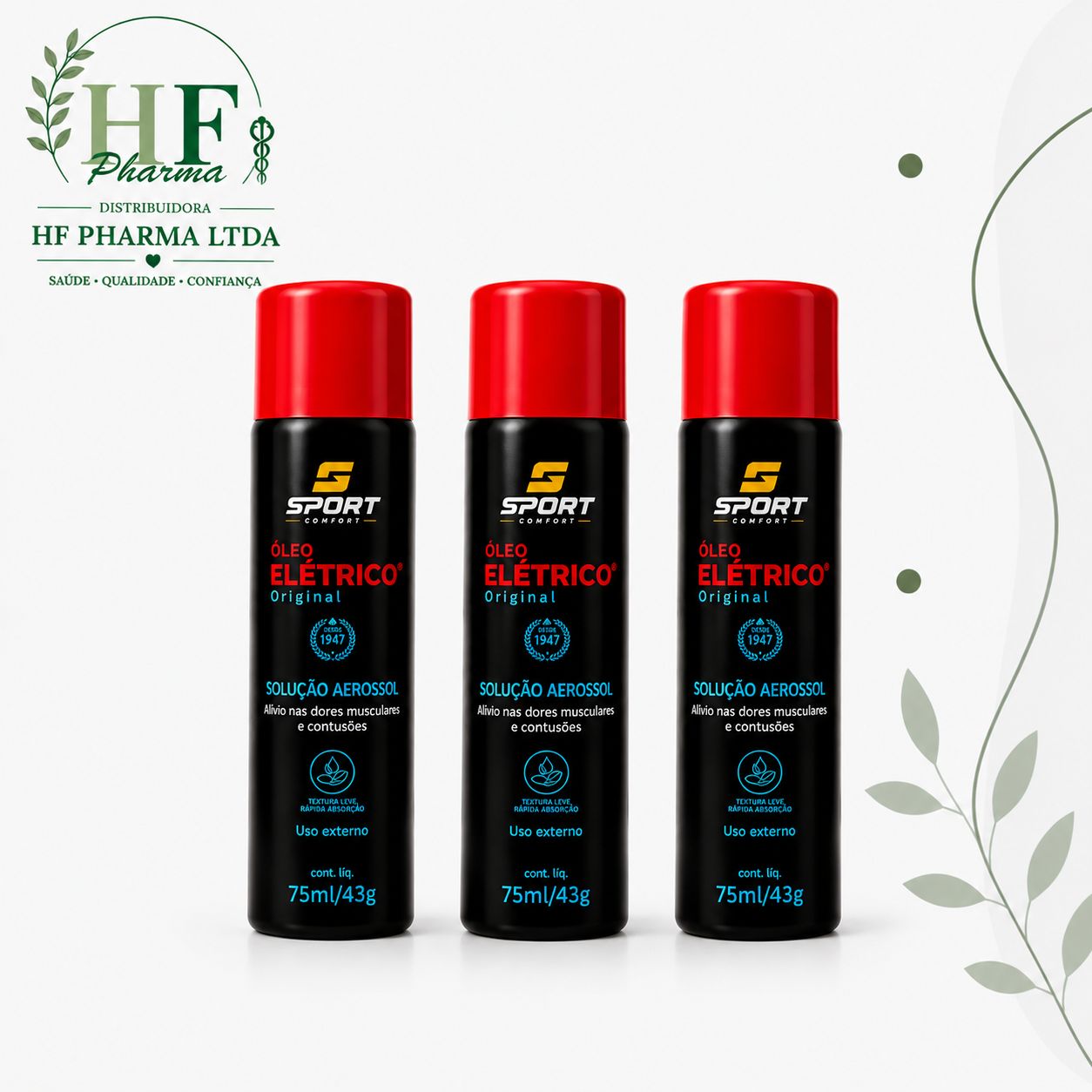 Kit 3 Sport Confort Óleo Elétrico Original 75ml