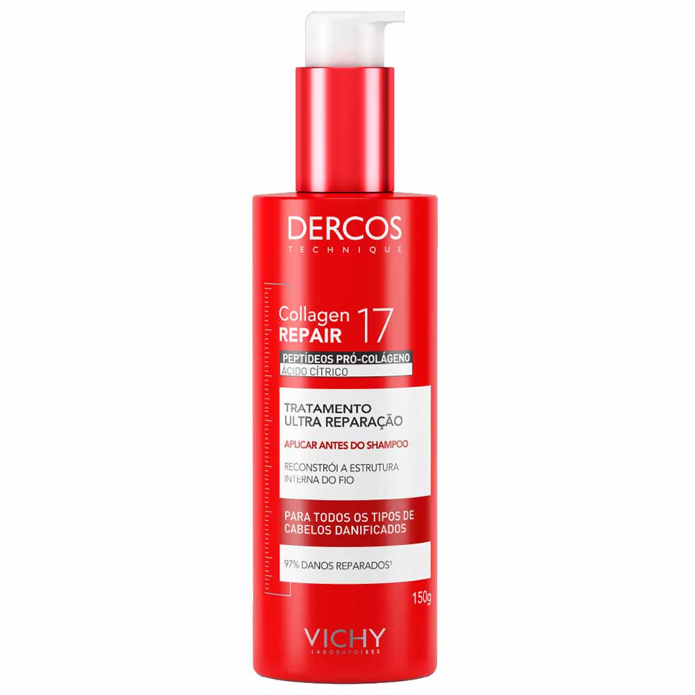 Pré-Shampoo Ultra Reparação Dercos Collagen Repair Vichy 17 150g
