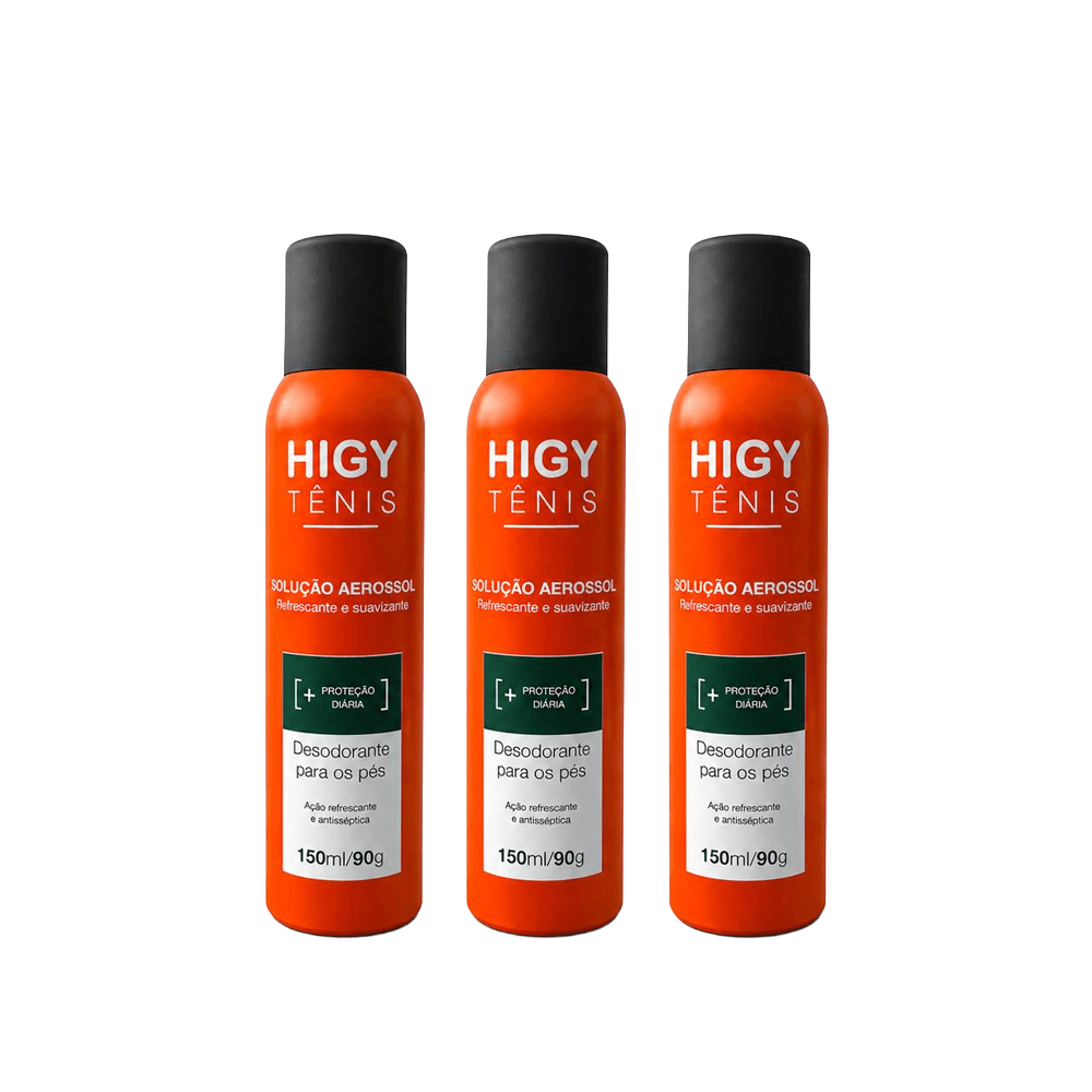 Kit 3 Desodorante Para Os Pés Higy Tênis 150ml/90g