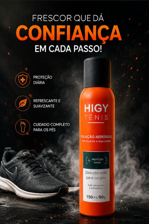 Desodorante Para Os Pés Higy Tênis 150ml/90g