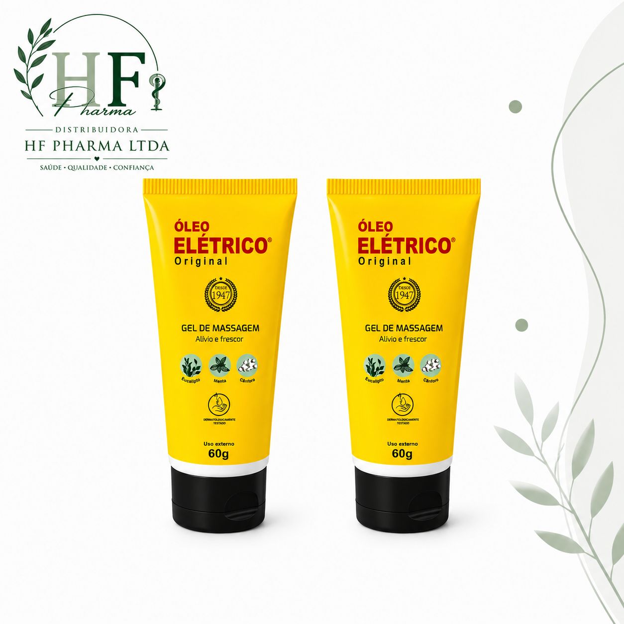 Kit 2 Gel Óleo Elétrico Original Para Massagem 60g