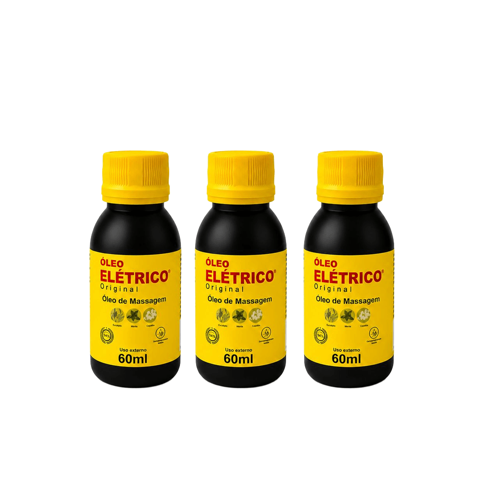 Kit 3 Óleo Elétrico Original Para Massagem Alivio Dor 60ml