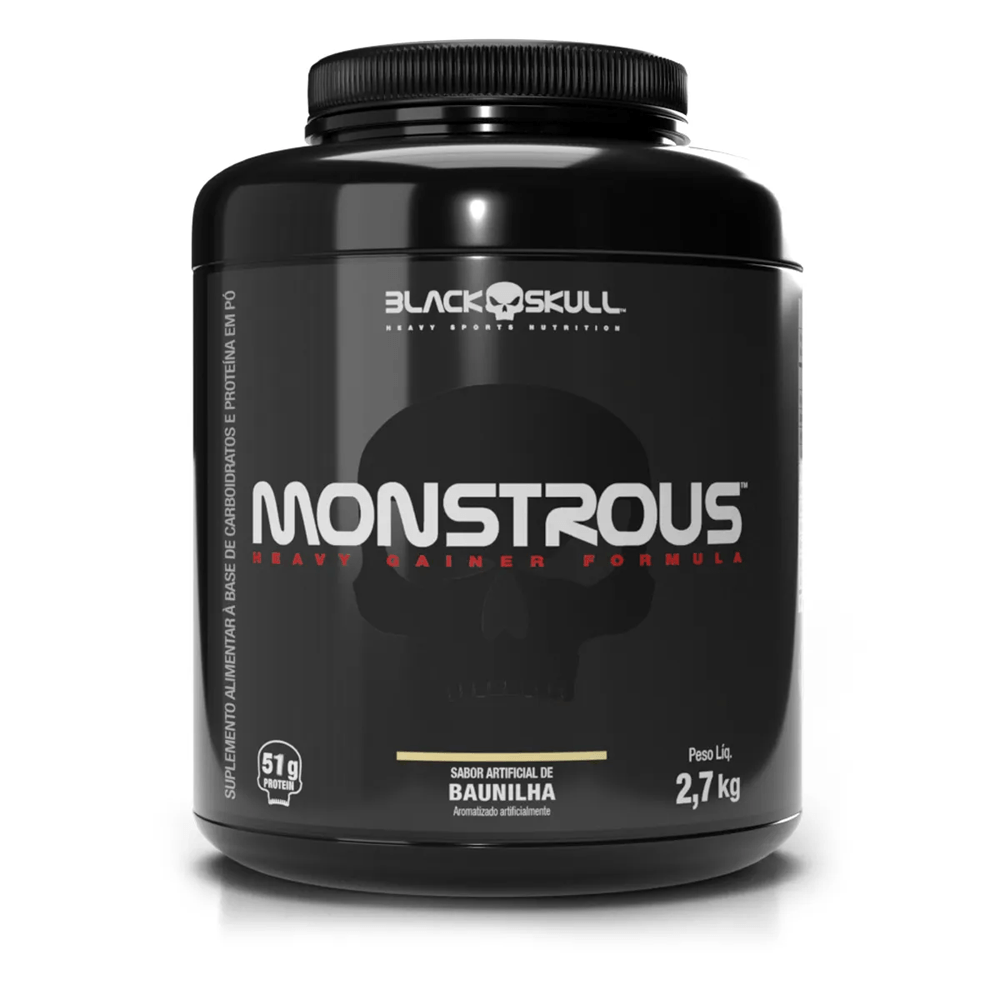 Hipercalórico Monstrous Black Skull Sabor Baunilha 2,7kg