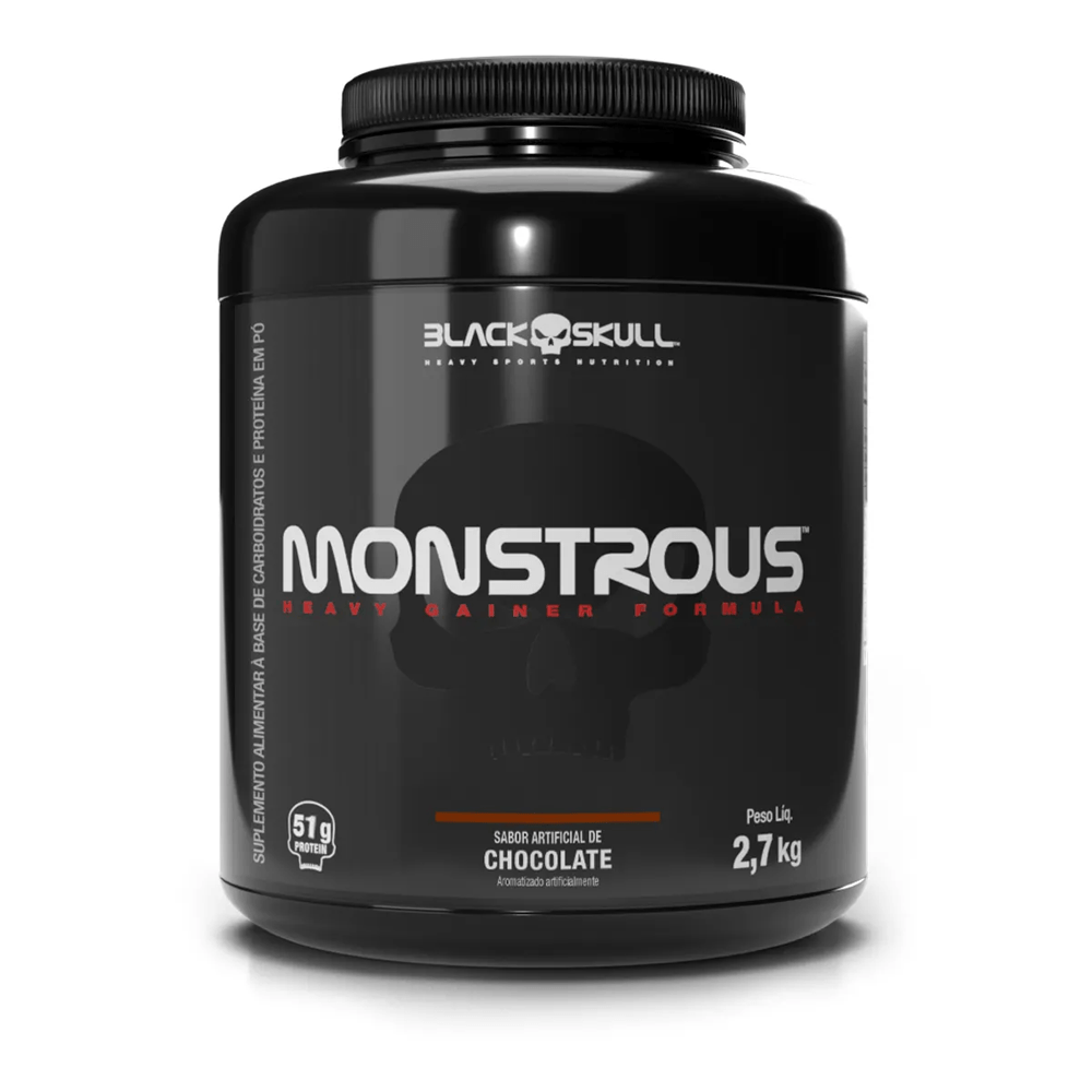 Hipercalórico Monstrous Black Skull Sabor Chocolate 2,7kg