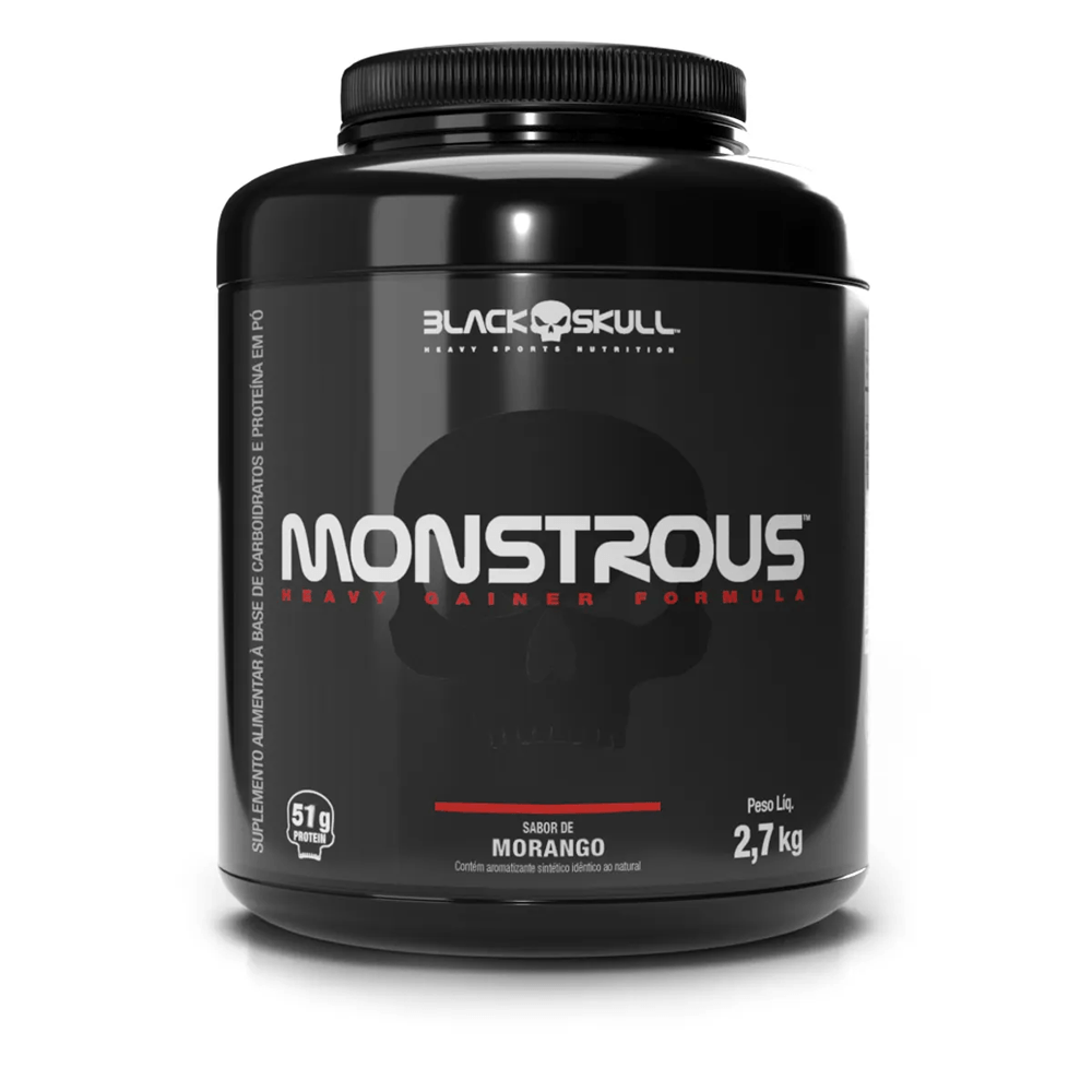 Hipercalórico Monstrous Black Skull Sabor Strawberry 2,7kg