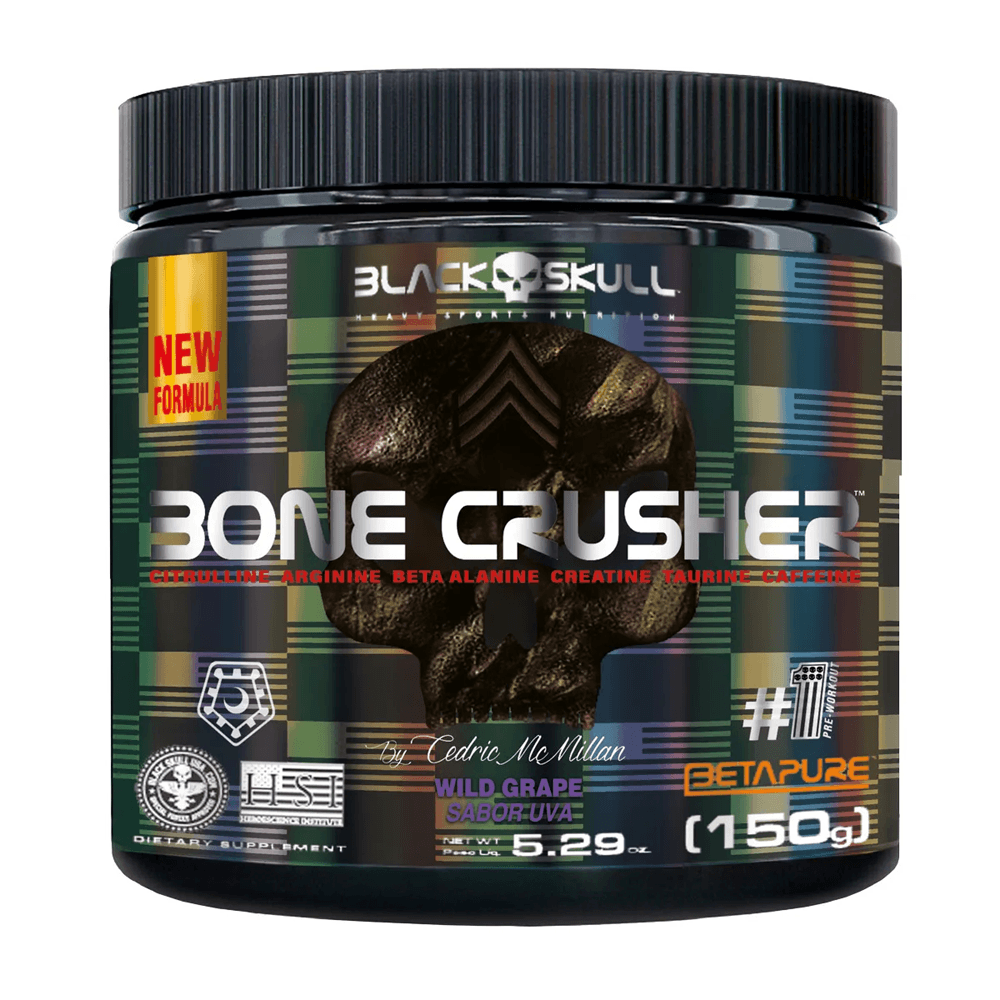 Pré-Treino Bone Crusher Black Skull Wild Grape 150g