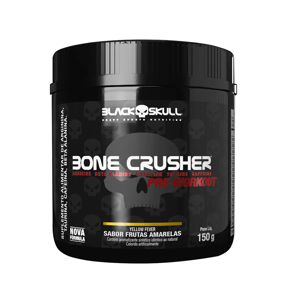 Pré-Treino Bone Crusher Black Skull Yellow Fever 150g